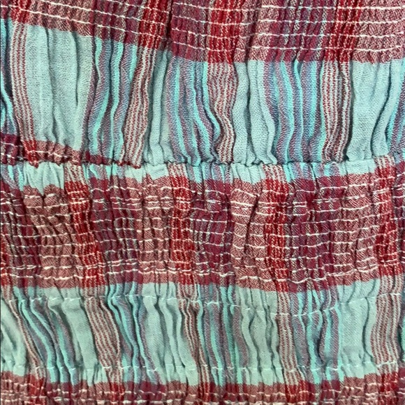 FREE PEOPLE VIVI COTTON CROPPED SMOCKED STRIPED CROP TOP IN BLUE/RED SZ. S , L - Picture 15 of 16